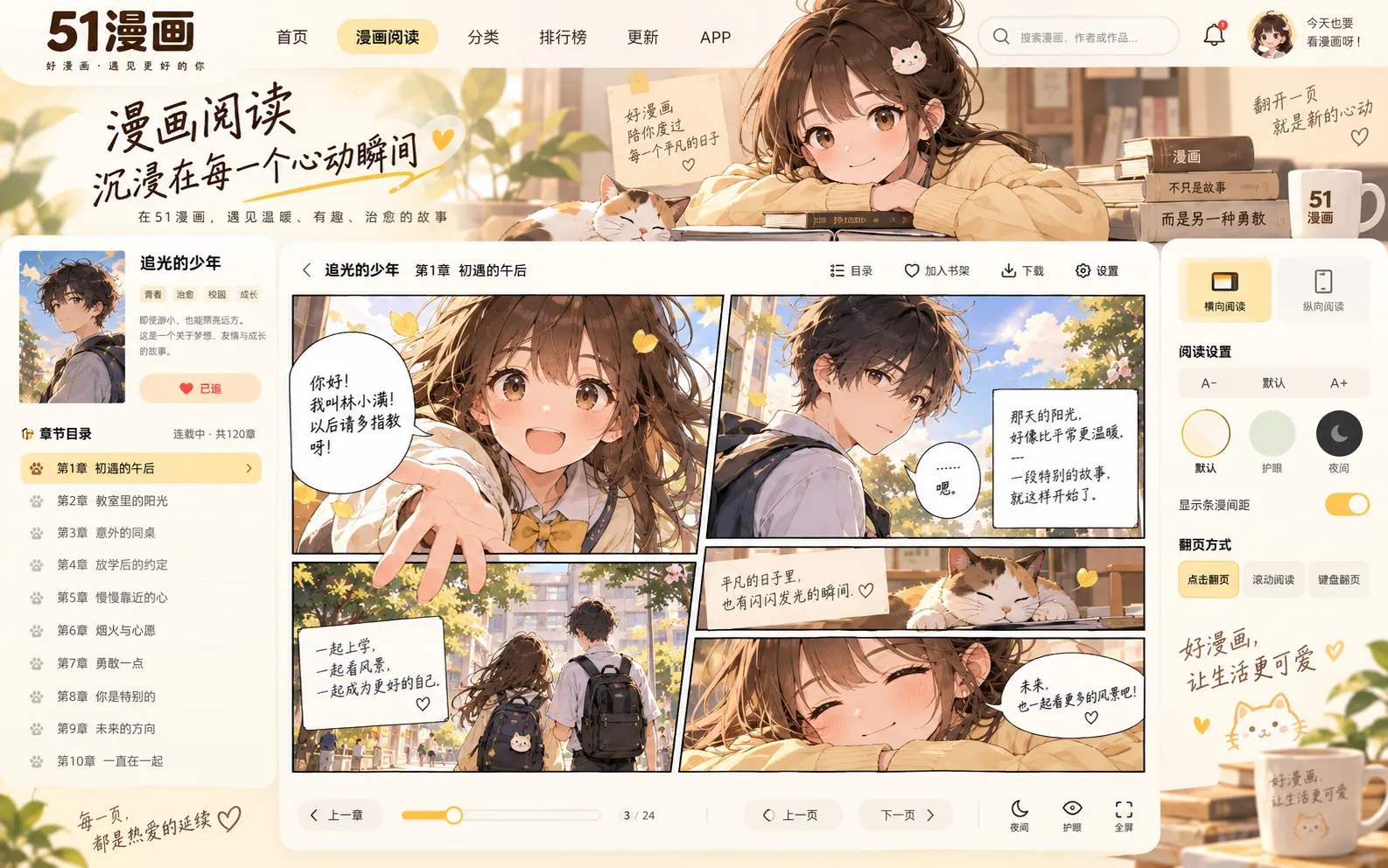 漫画阅读工具沉浸式阅读界面