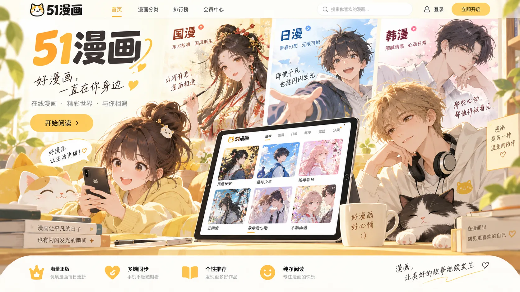 51漫画在线阅读与热门漫画推荐主视觉